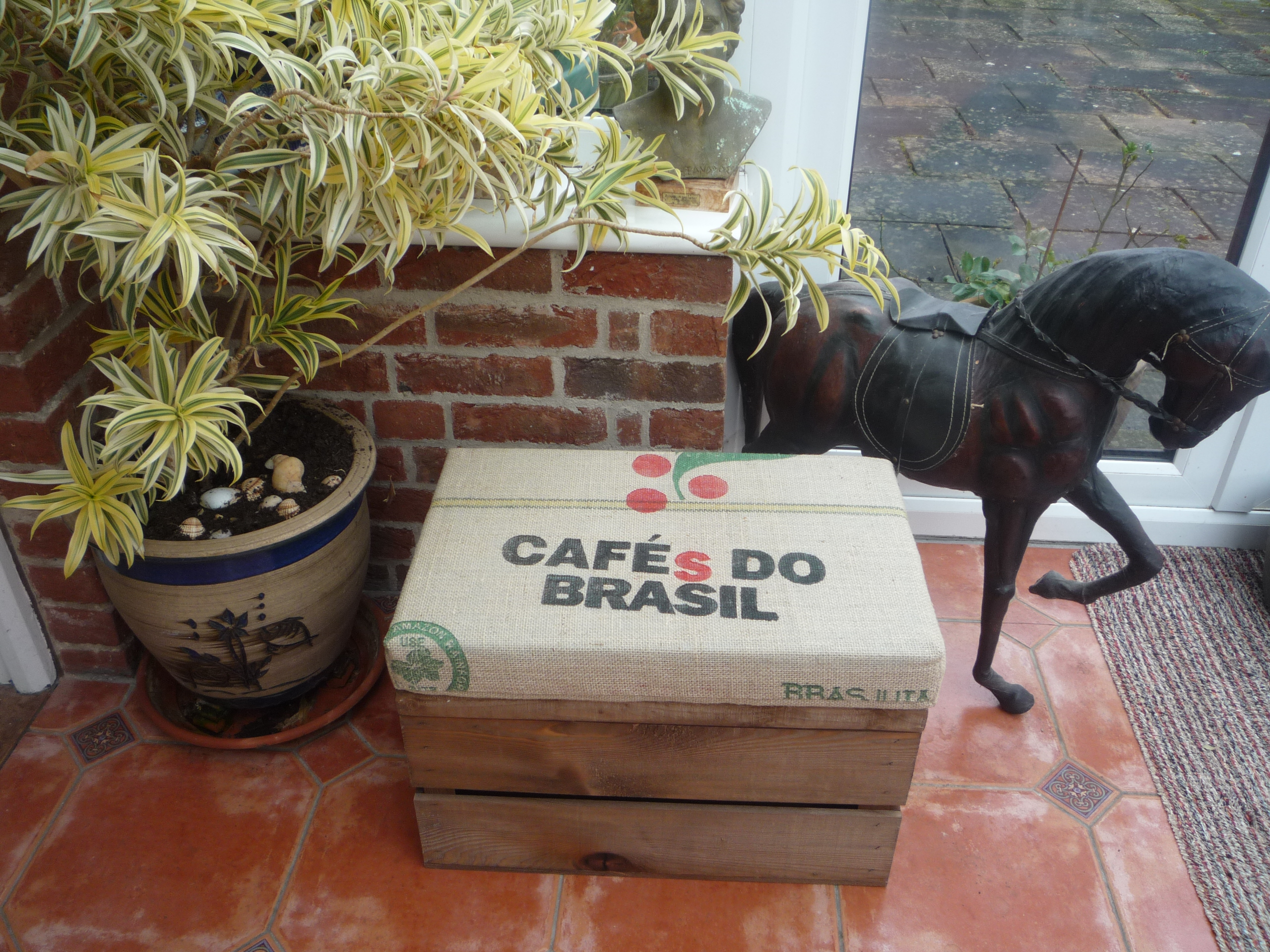 Apple Crate Seat with Three Inch Cushion